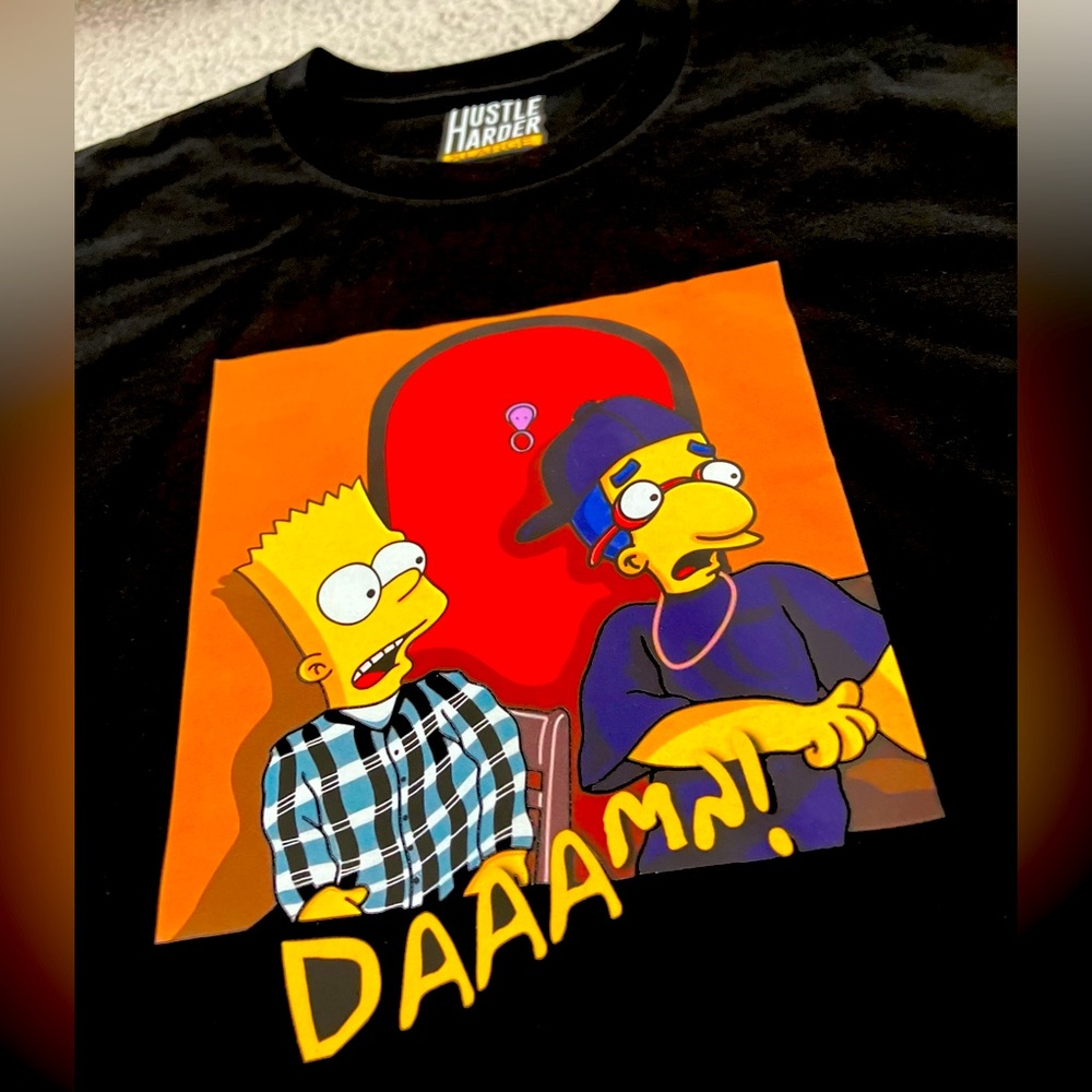 Simpson’s Friday Bart & Millhouse Craig & Smokey Daaam Men’s Black Tee